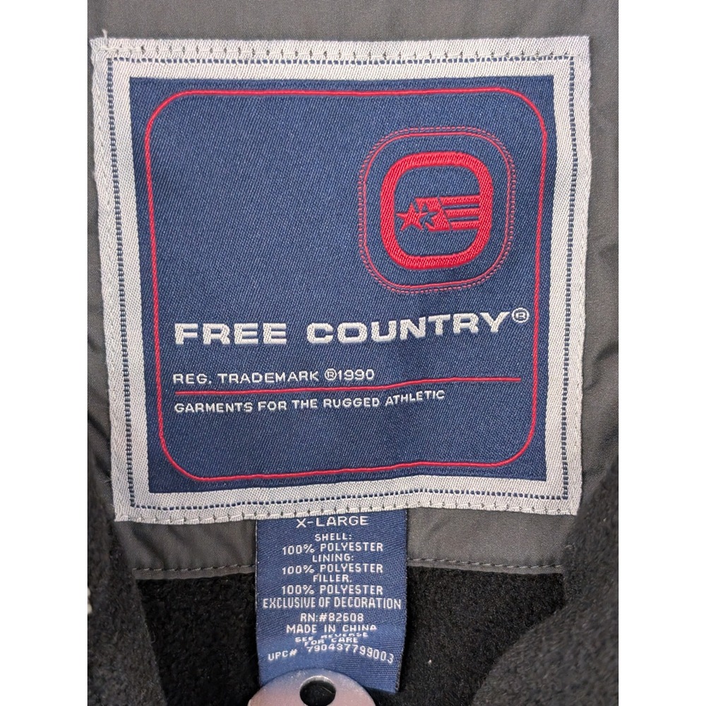 Free Country‎ Mens XL Vest Gray Puffer Full Zip Sleeveless Jacket Coat Outerwear - Picture 2 of 8